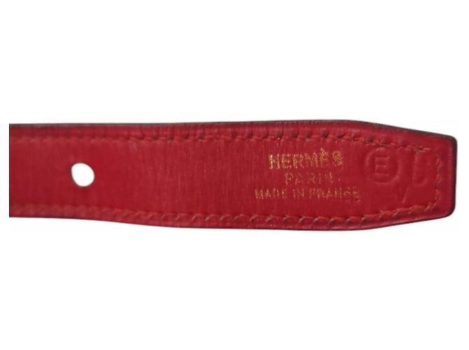 Cintura Hermès in pelle intrecciata rossa e nera Multicolore - vista 4