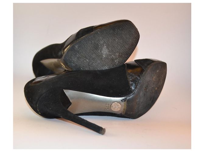 Décolleté Dolce & Gabbana in pelle nera e scamosciato taglia 37.5 Nero - vista 6