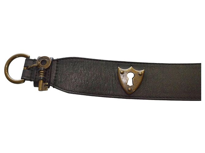 Blumarine Gürtel aus schwarzem Leder mit Schlüssel - Ansicht 3