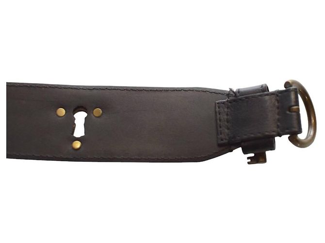 Blumarine Gürtel aus schwarzem Leder mit Schlüssel - Ansicht 4