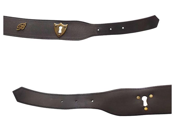 Blumarine Gürtel aus schwarzem Leder mit Schlüssel - Ansicht 6
