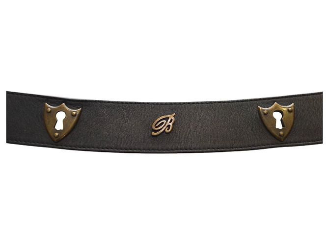 Blumarine Gürtel aus schwarzem Leder mit Schlüssel - Ansicht 7