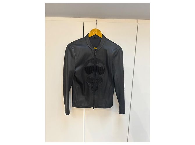 Fendi Karl Lagerfeld Lederjacke mit Nieten Schwarz - Ansicht 2