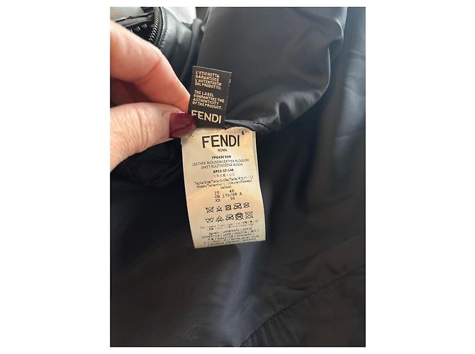 Fendi Karl Lagerfeld Lederjacke mit Nieten Schwarz - Ansicht 5