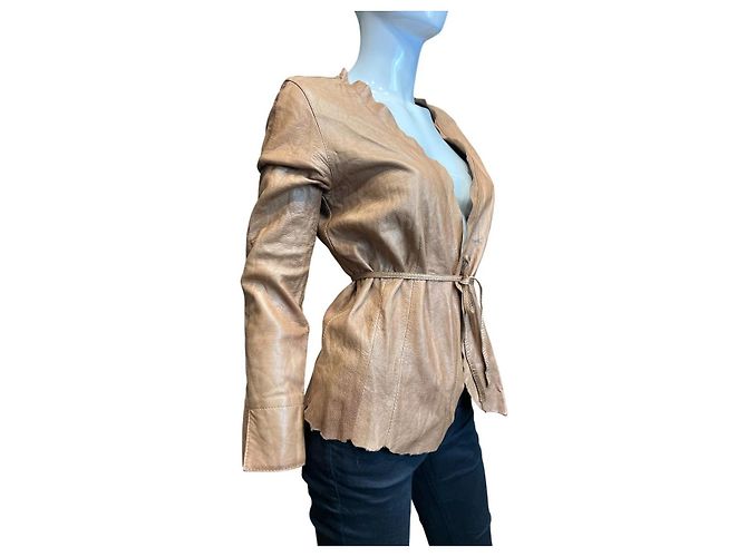 Chaqueta de cuero Mauro Grifoni Marrón Castaño - vista 2