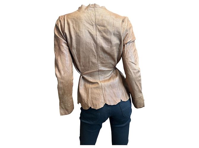 Chaqueta de cuero Mauro Grifoni Marrón Castaño - vista 3