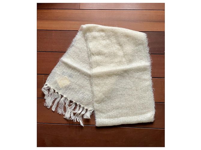 Autre Marque Sciarpa John Hannly in mohair e lana crema Crudo - vista 3