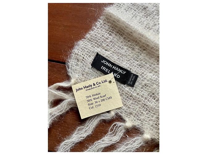 Autre Marque Sciarpa John Hannly in mohair e lana crema Crudo - vista 4