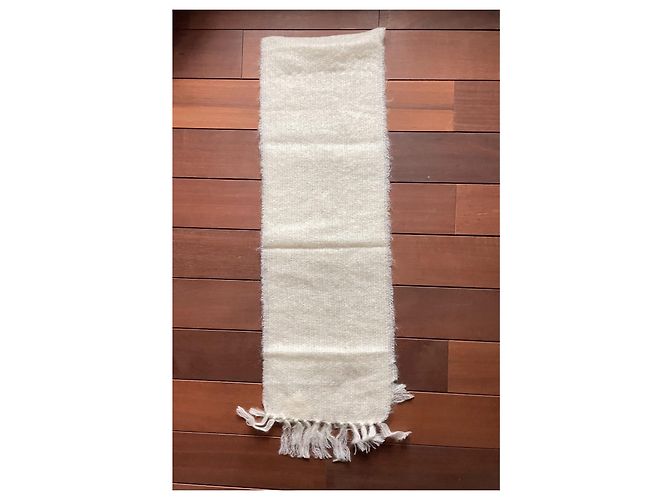 Autre Marque Sciarpa John Hannly in mohair e lana crema Crudo - vista 6