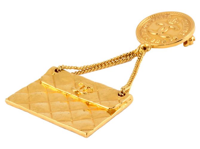 Spilla Chanel Coco Mark Matelassé Cambon D'oro - vista 2