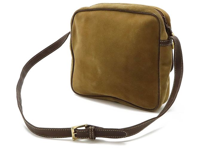 Borsa a tracolla Loewe in scamosciato e pelle Anagram Marrone - vista 2