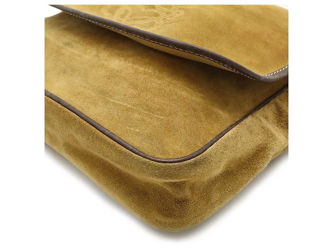 Borsa a tracolla Loewe in scamosciato e pelle Anagram Marrone - vista 3