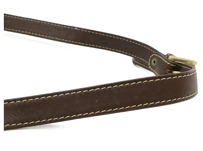 Borsa a tracolla Loewe in scamosciato e pelle Anagram Marrone - vista 5