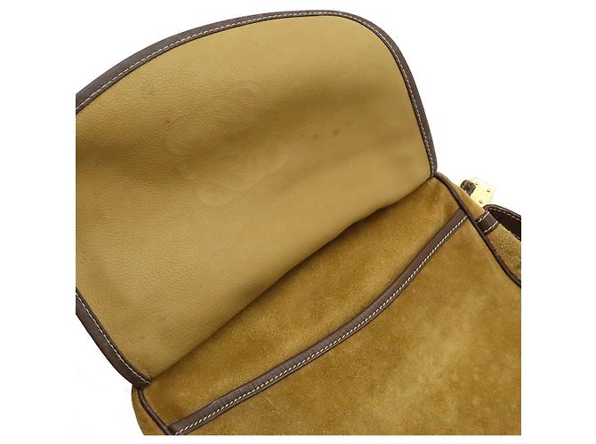 Borsa a tracolla Loewe in scamosciato e pelle Anagram Marrone - vista 8