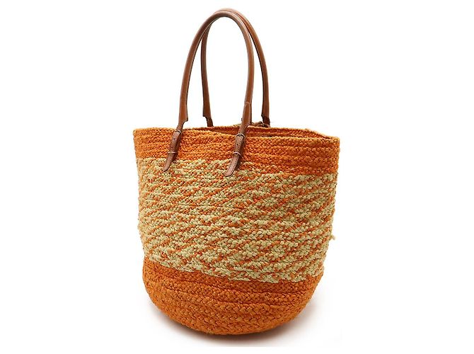 Borsa 2way in pelle e rafia Balenciaga 286370 Arancione - vista 2