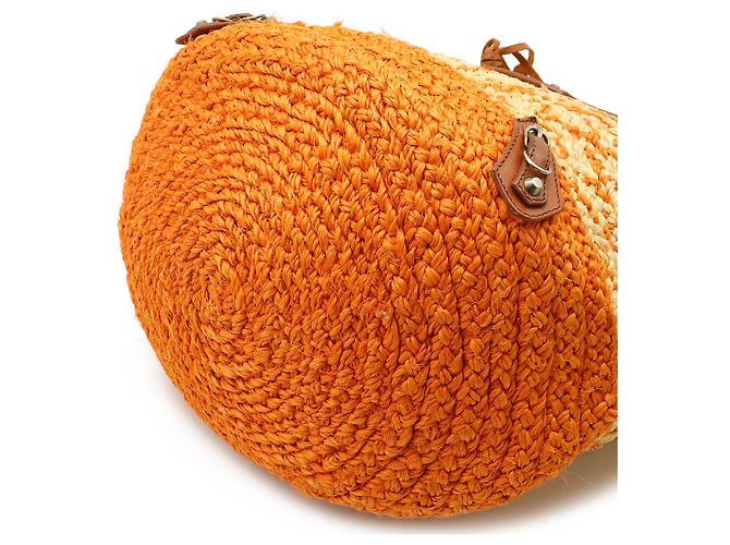 Borsa 2way in pelle e rafia Balenciaga 286370 Arancione - vista 3