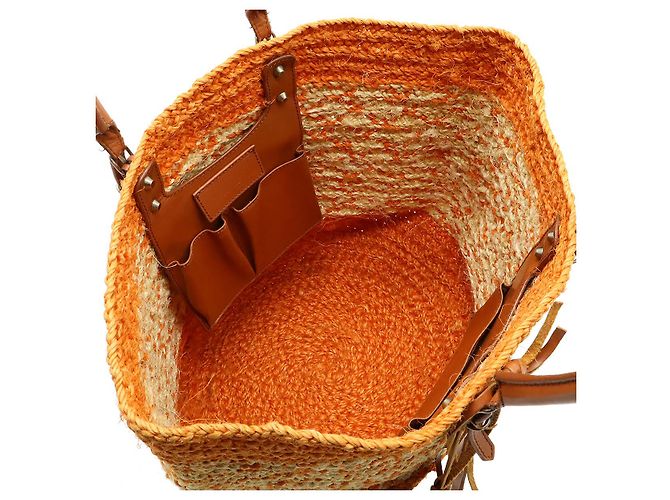 Borsa 2way in pelle e rafia Balenciaga 286370 Arancione - vista 5