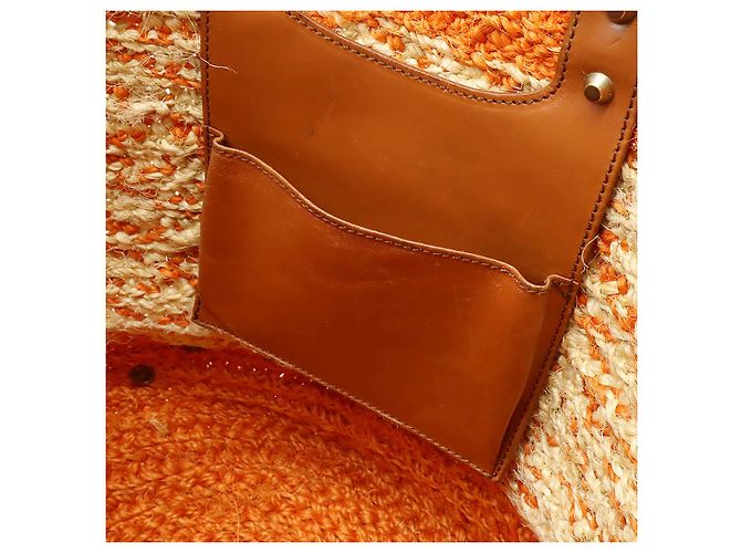 Borsa 2way in pelle e rafia Balenciaga 286370 Arancione - vista 6