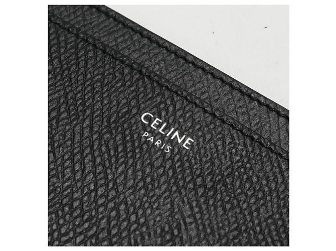 Céline Tarjetero de piel de ternera granulada negra Celine Negro - vista 5