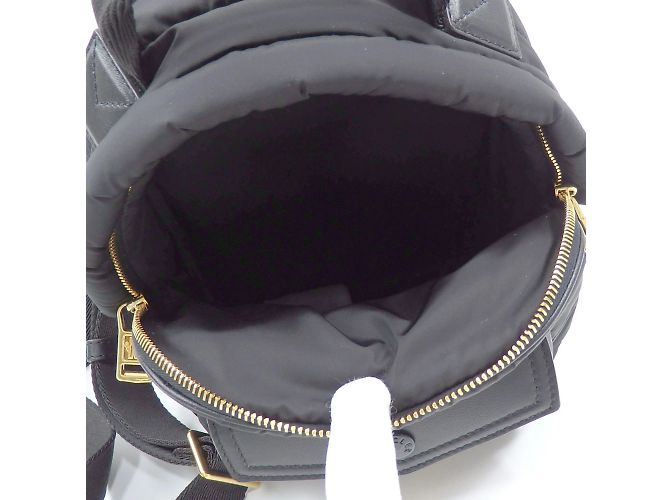 Mochila de nylon y cuero negro Moncler para mujeres - vista 6