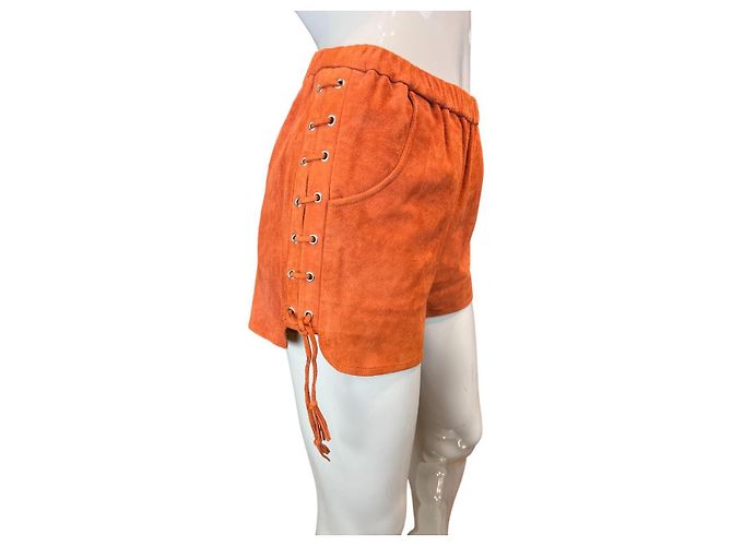 Maje Wildleder Shorts Orange Koralle - Ansicht 4