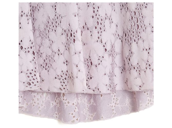 Top Christian Dior FR36 Chiuri Rosa Malva Plata Tejido Abierto de Seda UK8 US6 - vista 2