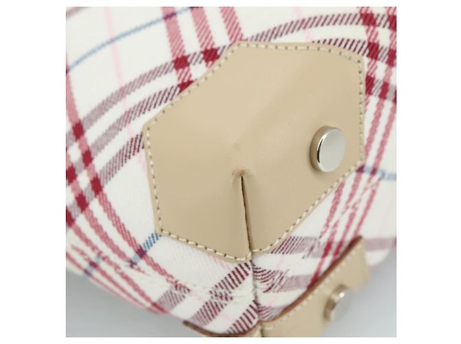 Borsa a mano in tela beige Burberry Nova Check Blue Label Auth ac3492 - vista 11