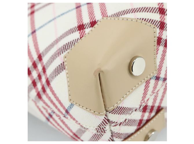 Borsa a mano in tela beige Burberry Nova Check Blue Label Auth ac3492 - vista 13