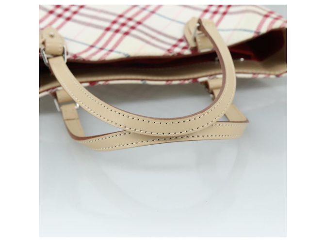 Borsa a mano in tela beige Burberry Nova Check Blue Label Auth ac3492 - vista 7