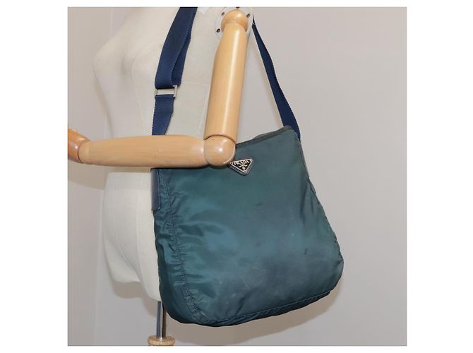 Bolsa de Ombro PRADA em Nylon Azul Marinho Auth ac3437 - vista 24