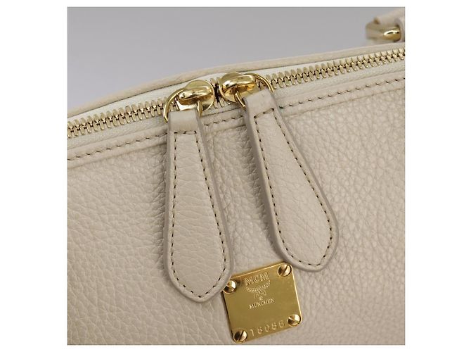 Borsa Tote MCM in pelle bianca Auth 104772 Bianco - vista 15