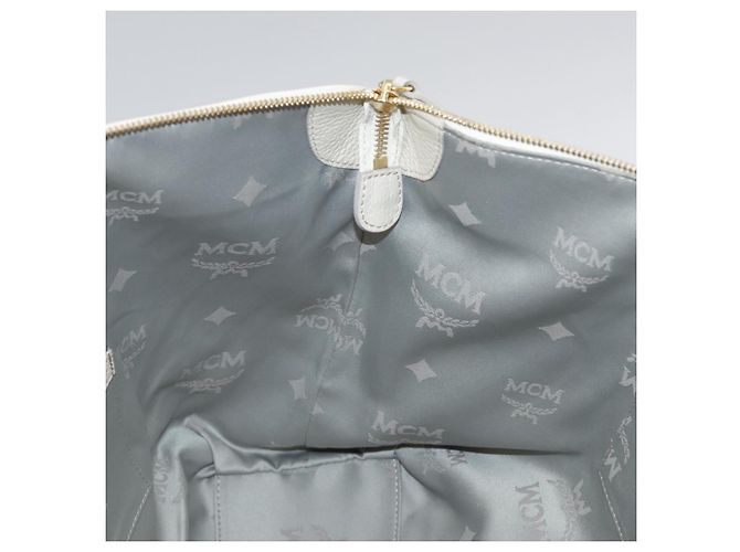 Borsa Tote MCM in pelle bianca Auth 104772 Bianco - vista 18