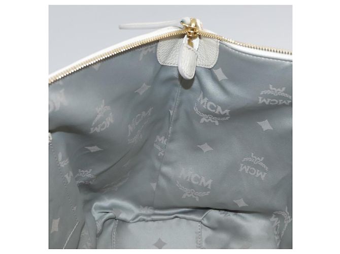 Borsa Tote MCM in pelle bianca Auth 104772 Bianco - vista 19