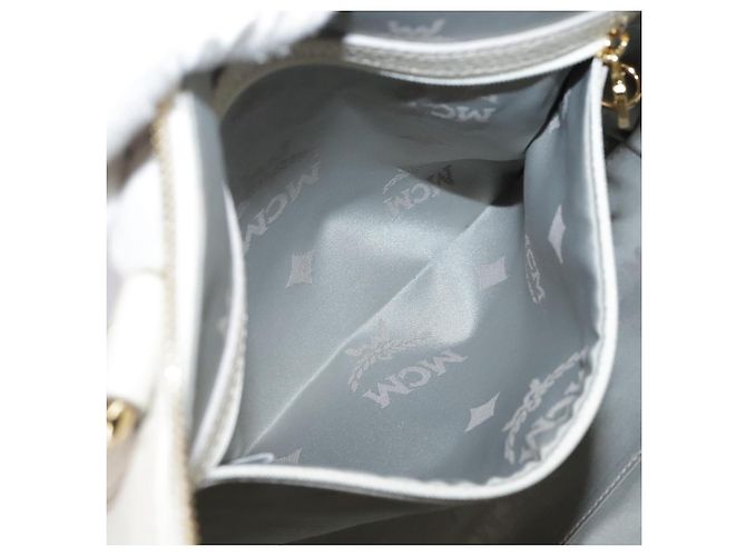 Borsa Tote MCM in pelle bianca Auth 104772 Bianco - vista 21