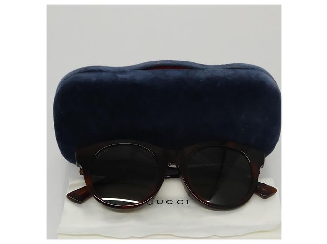 Gafas de sol GUCCI de plástico marrón Auth am7450 Castaño - vista 12