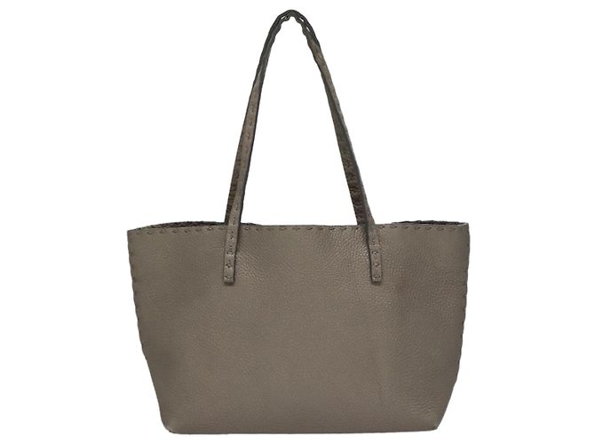 FENDI Celeria Handtasche aus Leder Silber Authentisch ep7070 - Ansicht 2