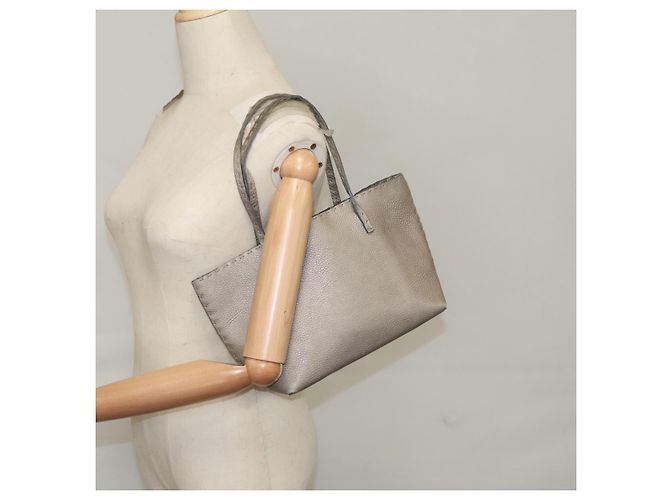 FENDI Celeria Handtasche aus Leder Silber Authentisch ep7070 - Ansicht 20