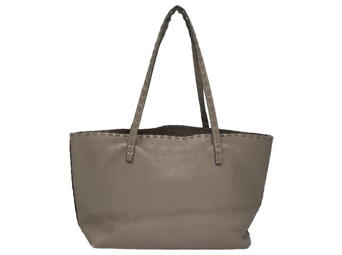 FENDI Celeria Handtasche aus Leder Silber Authentisch ep7070 - Ansicht 3