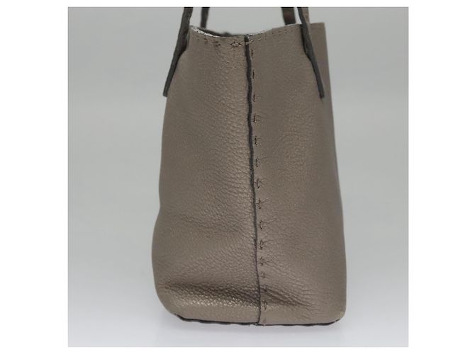 FENDI Celeria Handtasche aus Leder Silber Authentisch ep7070 - Ansicht 4