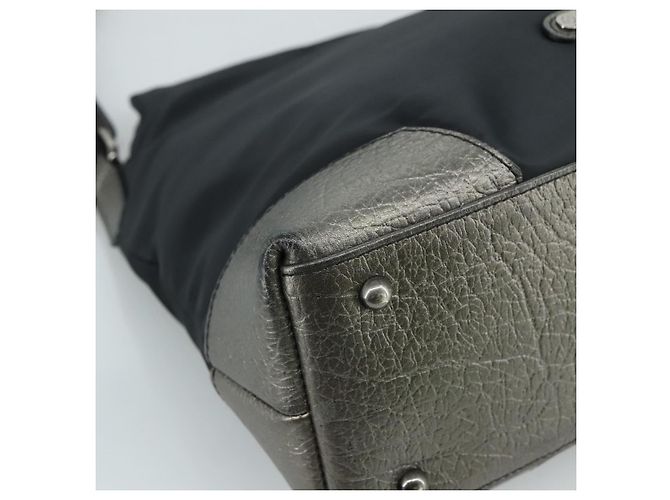 Borsa a Spalla BURBERRY in Nylon e Pelle Nera Argento Autentica ti2577 Nero - vista 11