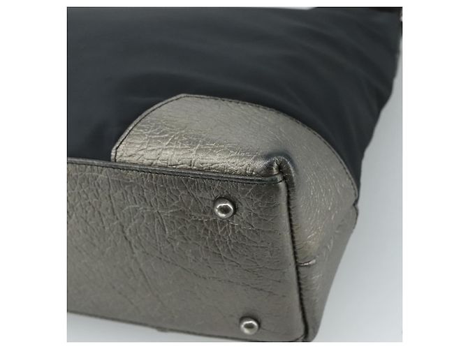 Borsa a Spalla BURBERRY in Nylon e Pelle Nera Argento Autentica ti2577 Nero - vista 12