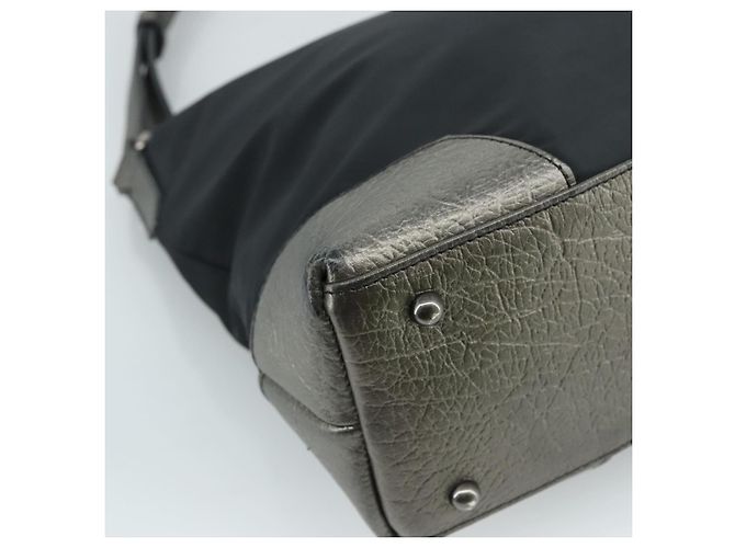 Borsa a Spalla BURBERRY in Nylon e Pelle Nera Argento Autentica ti2577 Nero - vista 13