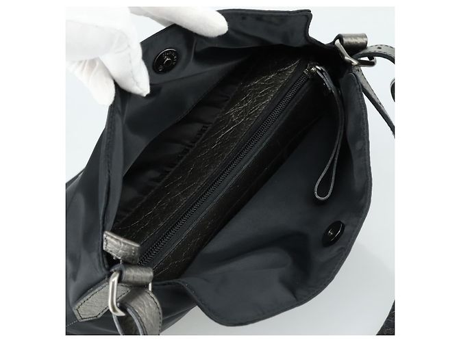 Borsa a Spalla BURBERRY in Nylon e Pelle Nera Argento Autentica ti2577 Nero - vista 15