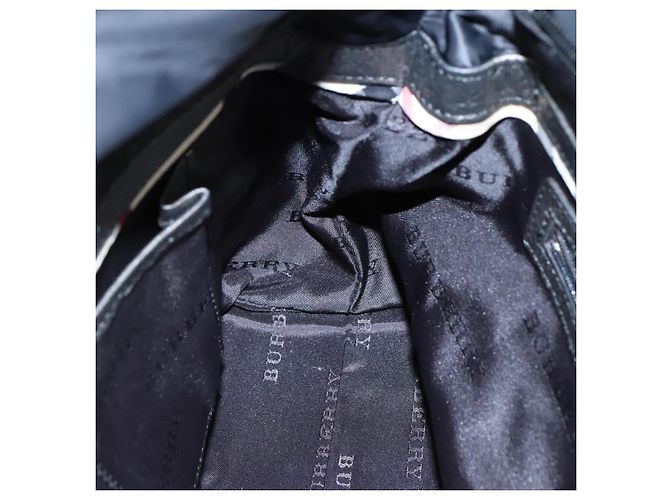 Borsa a Spalla BURBERRY in Nylon e Pelle Nera Argento Autentica ti2577 Nero - vista 19