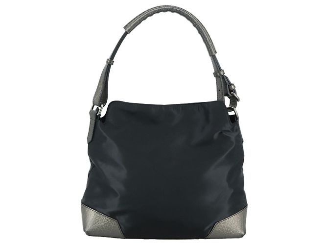Borsa a Spalla BURBERRY in Nylon e Pelle Nera Argento Autentica ti2577 Nero - vista 3