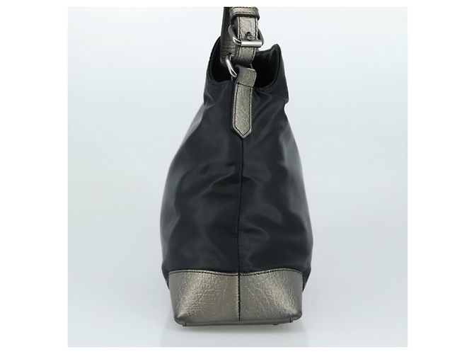 Borsa a Spalla BURBERRY in Nylon e Pelle Nera Argento Autentica ti2577 Nero - vista 4