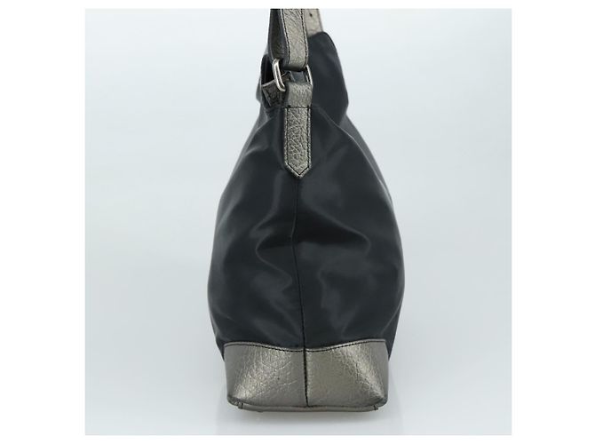 Borsa a Spalla BURBERRY in Nylon e Pelle Nera Argento Autentica ti2577 Nero - vista 5