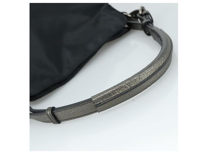 Borsa a Spalla BURBERRY in Nylon e Pelle Nera Argento Autentica ti2577 Nero - vista 7