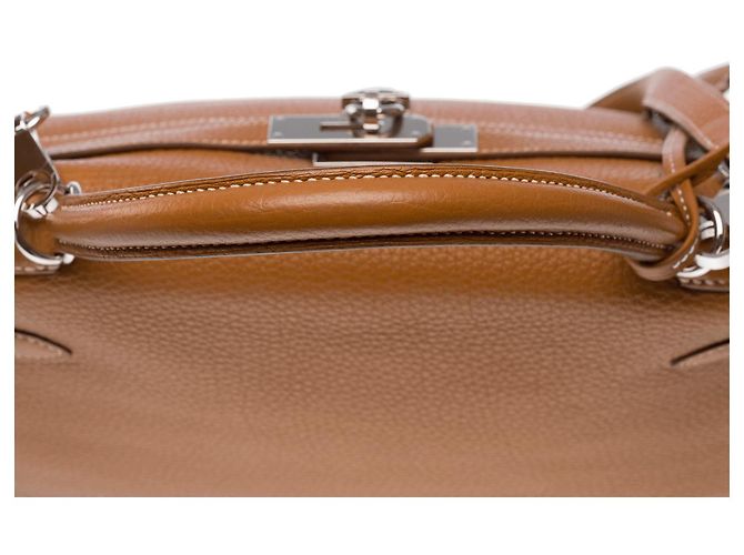 Hermès HERMES Kelly 32 Bag in Golden Leather - 102342 - view 10