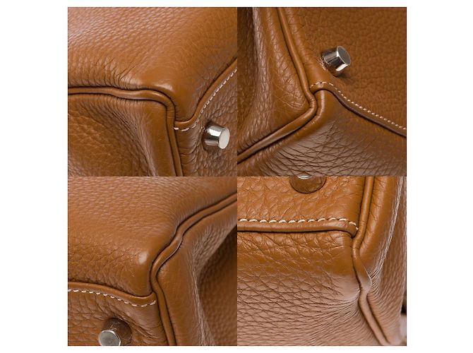 Hermès HERMES Kelly 32 Bag in Golden Leather - 102342 - view 12